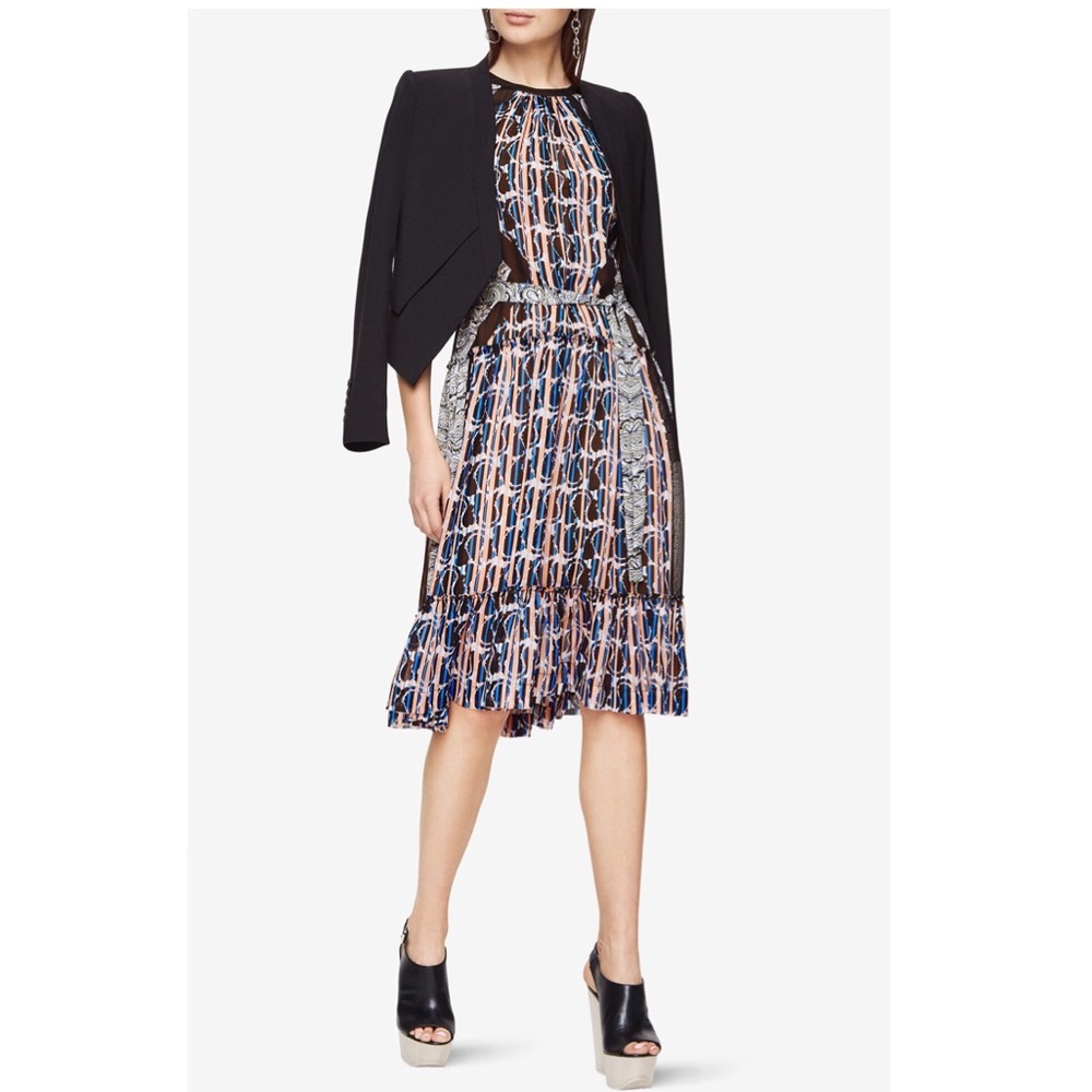 BCBG MAXAZRIA KIRBIE PRINTED SILK DRESS